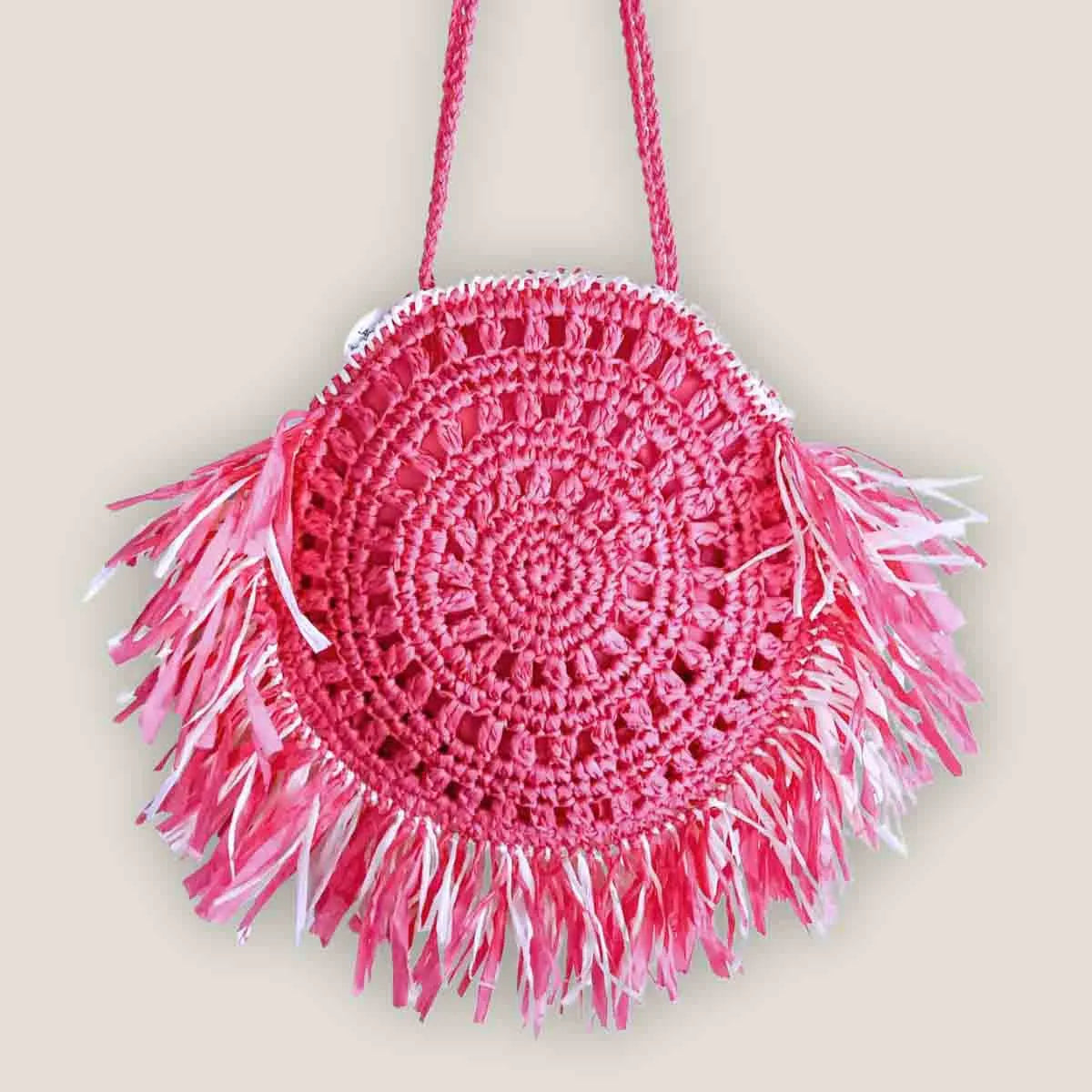 Borsa Uncinetto Borse Paglia Con Frange BORSA IN PAGLIA CON