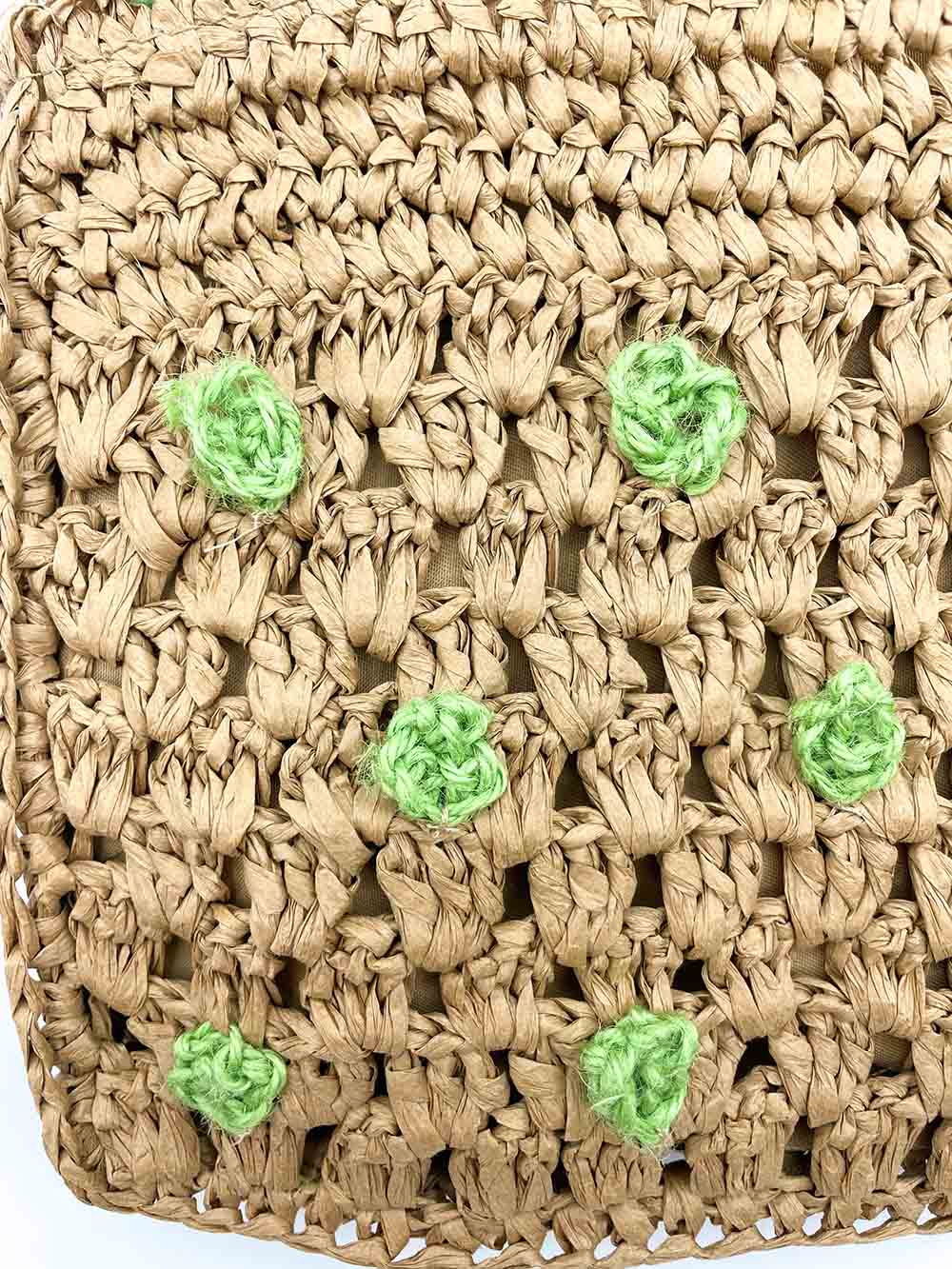 Borsa in Rafia naturale con tracolla in Canapa interamente fatta a mano