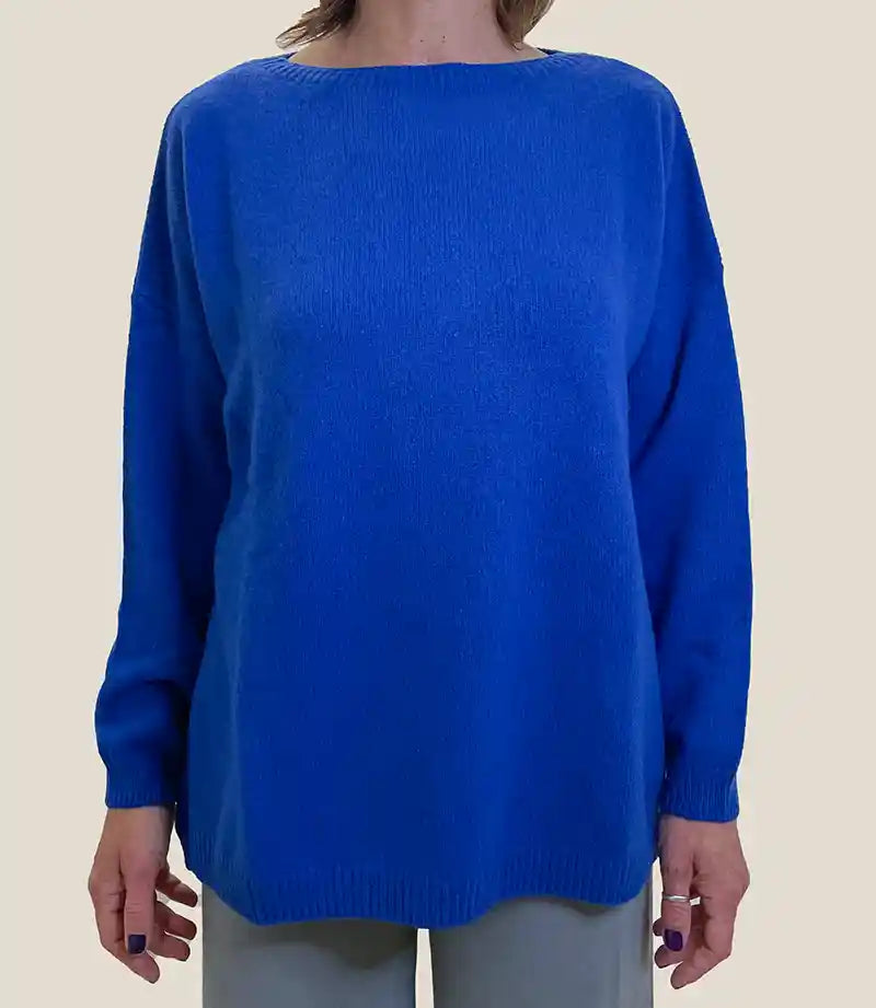 Maglione Donna Maglione Oversize Blu Elettrico Maglione Donna