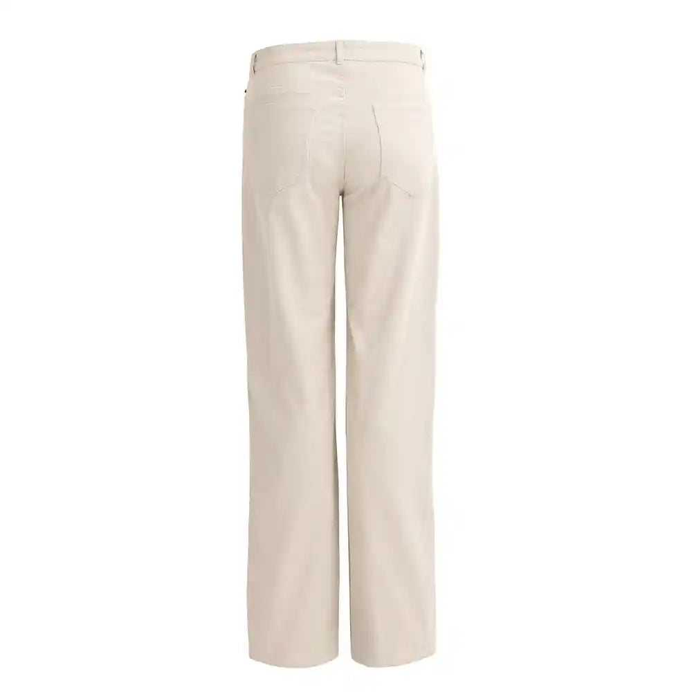Pantaloni Slim in Velluto Beige