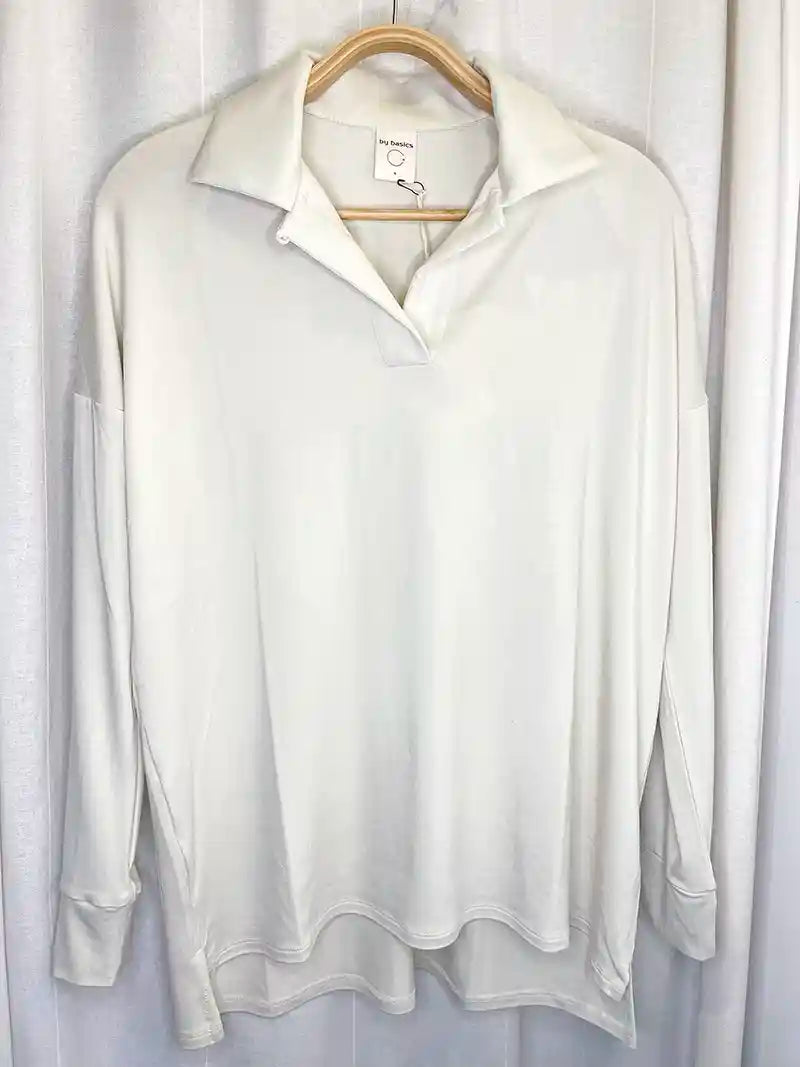 polo donna bianco avorio - abbigliamento in fibra di bamboo