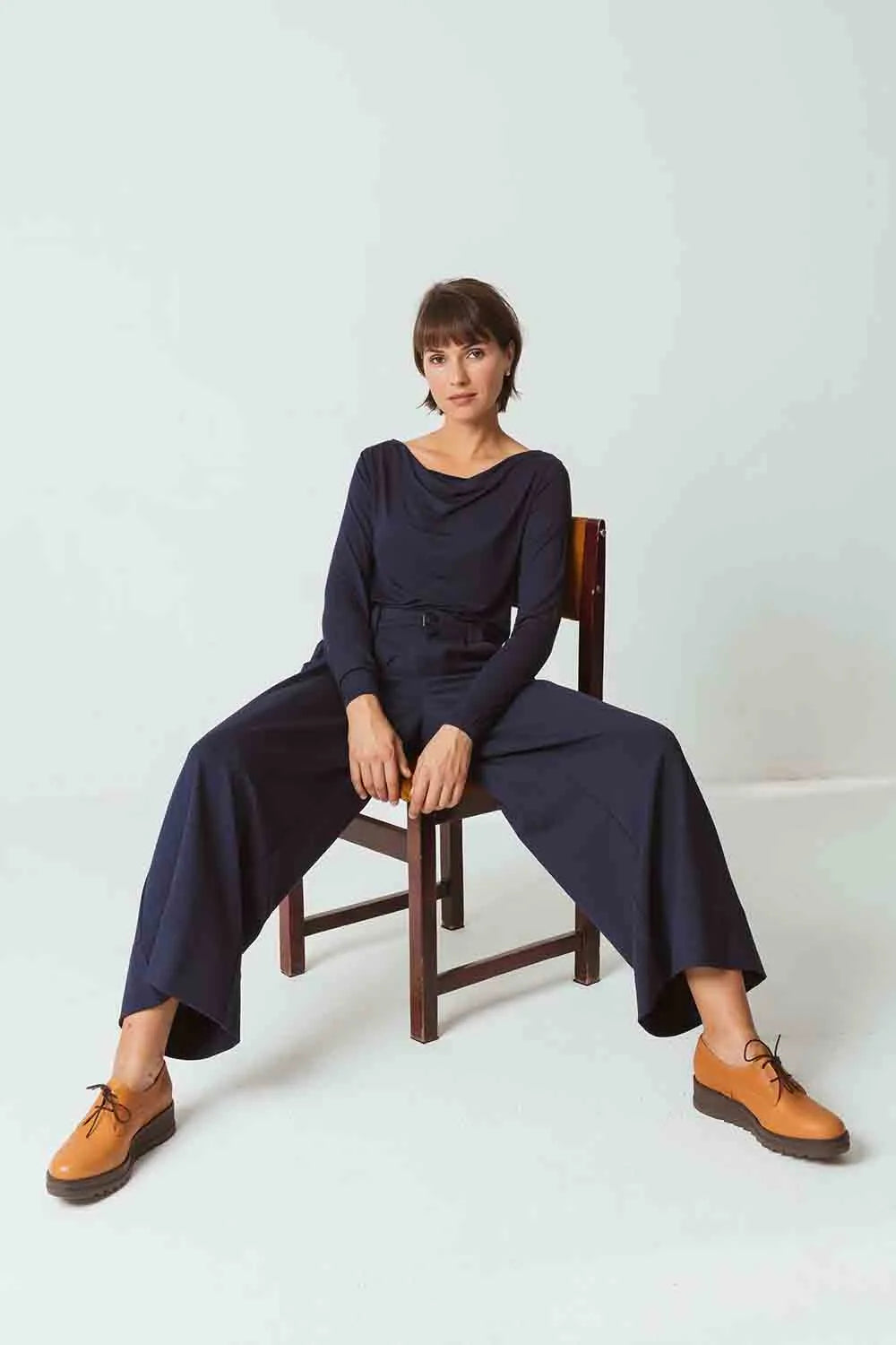 SKFK pantalone donna bio modello palazzo in TENCEL