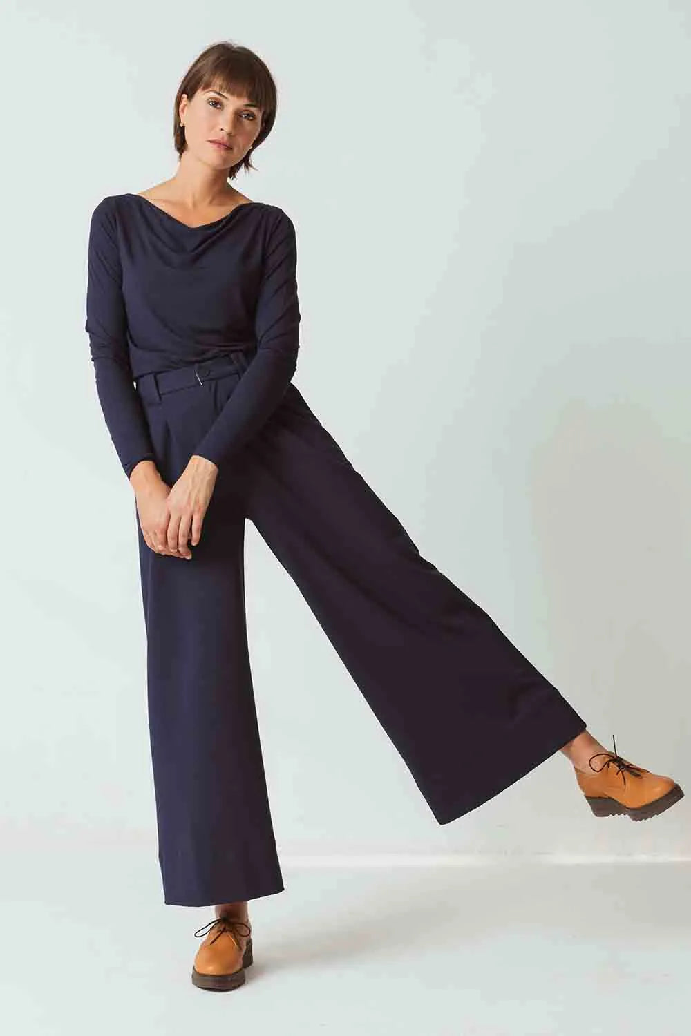 SKFK pantalone donna bio modello palazzo in TENCEL