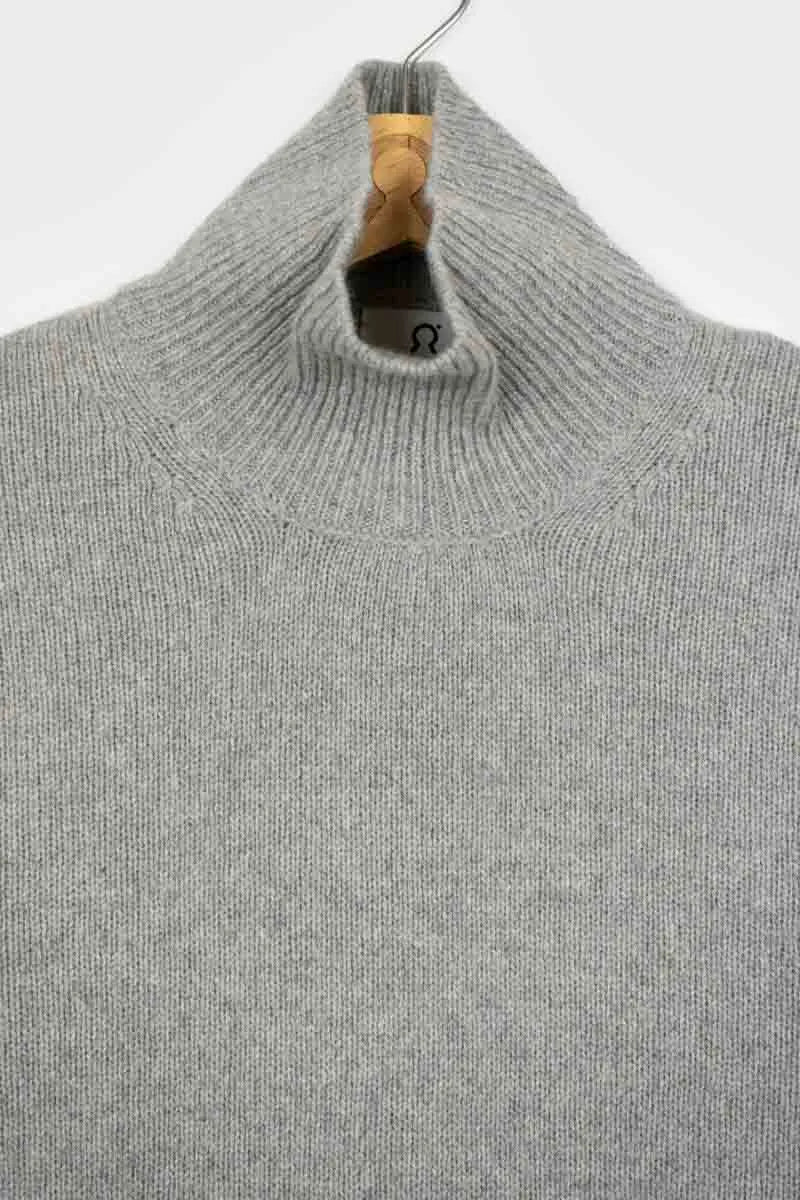 Maglia Donna Cachemire Rigenerato Collo alto | Grigio