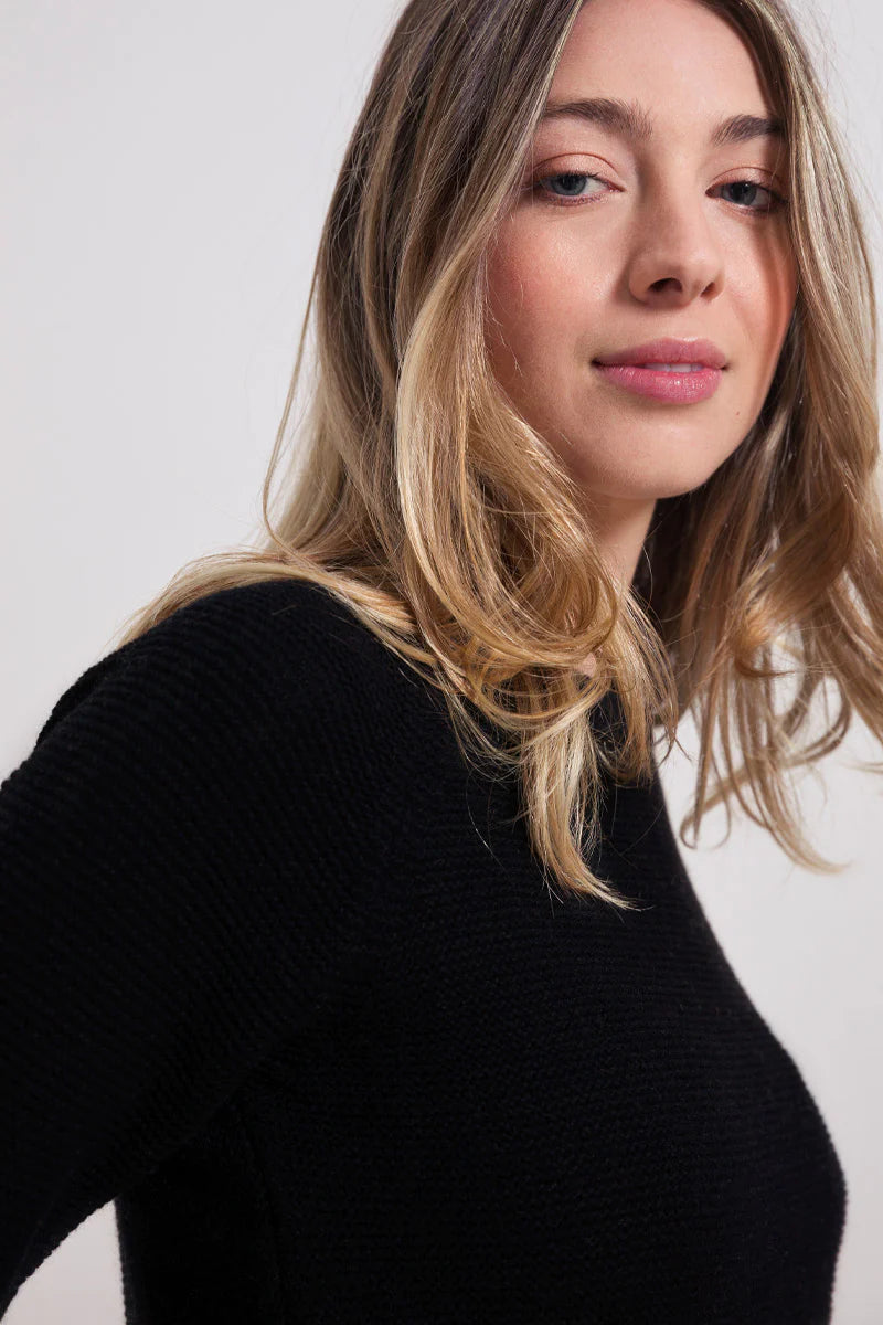 Maglia Donna Cashmere rigenerato Rifò girocollo | Nero