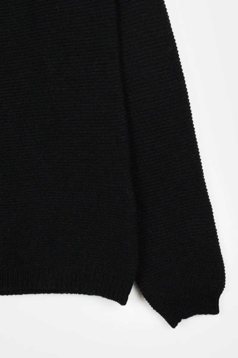 Maglia Donna Cashmere rigenerato Rifò girocollo | Nero