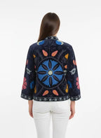 Giacca Suzani ricamata blu notte