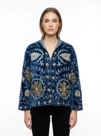 Giacca suzani donna in velluto con ricami artigianali