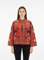 Giacca suzani velluto ricamata a mano, modello donna