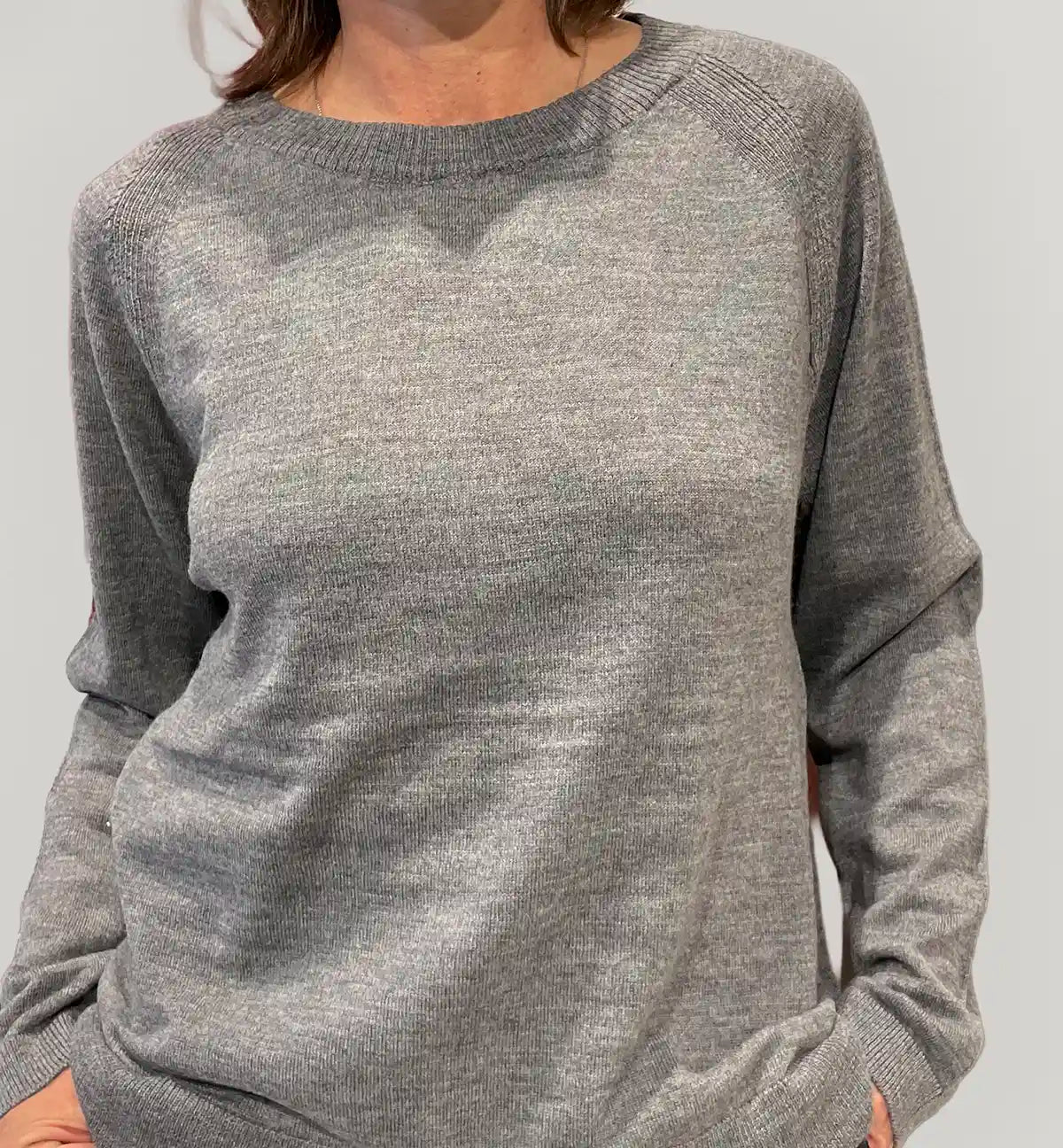 Maglione Girocollo in Pura Lana Merino GOTS – Grigio