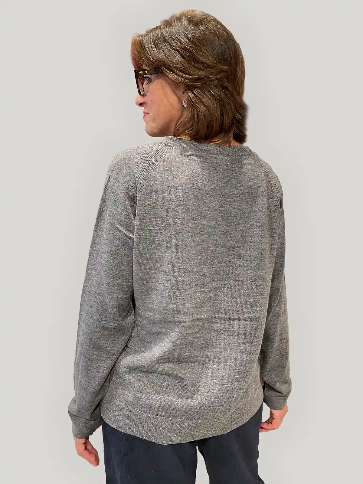 Maglione Girocollo in Pura Lana Merino GOTS – Grigio