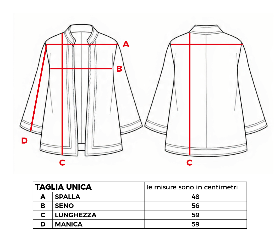 Giacca a Kimono Kantha Rossa