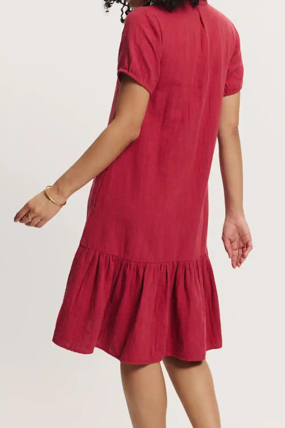 Lunghezza ginocchio abito mussola cotone bio fluido donna
