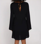 Abito maniche ampie viscosa EcoVero goffrato nero