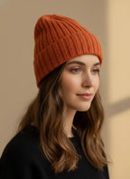 Cappello donna in cashmere arancione