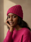 Cappello in cashmere fucsia