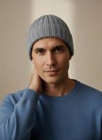 Cappello in cashmere grigio chiaro Beanie Uomo