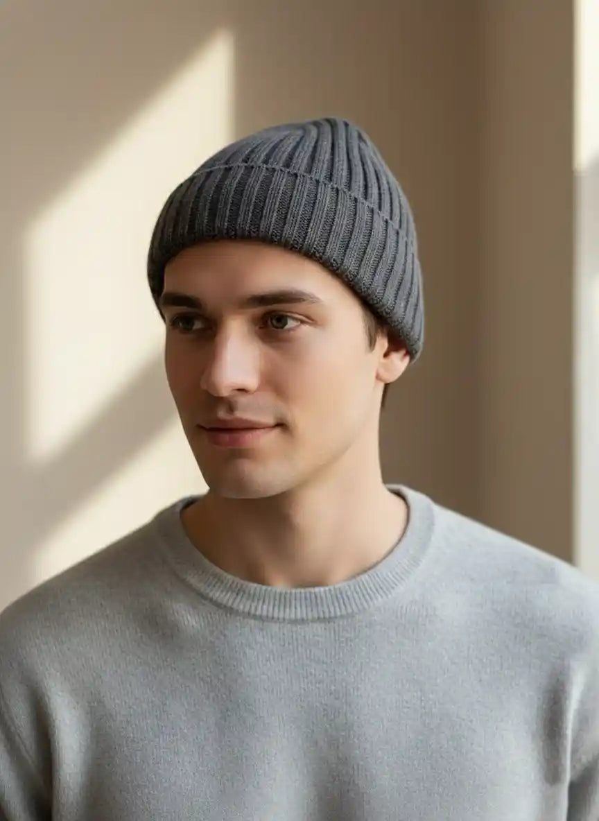 Cappello Uomo in cashmere grigio scuro