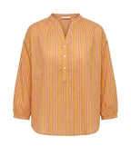 Blusa cotone righe arancio terracotta