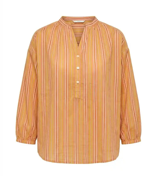 Blusa cotone righe arancio terracotta