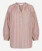 Blusa cotone righe manica palloncino
