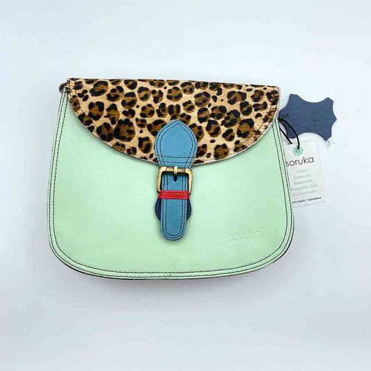 Soruka Borsa con Tracolla | Verde chiaro | Leopardato