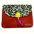 Borsa rossa in pelle scamosciata