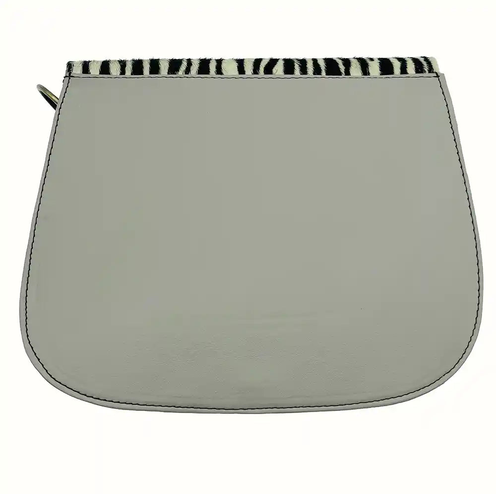 Borsa zebrata Senape in pelle scamosciata con tracolla