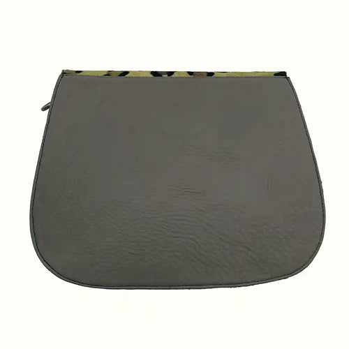 Borsa a tracolla in pelle riciclata bordeaux con patta zebrata