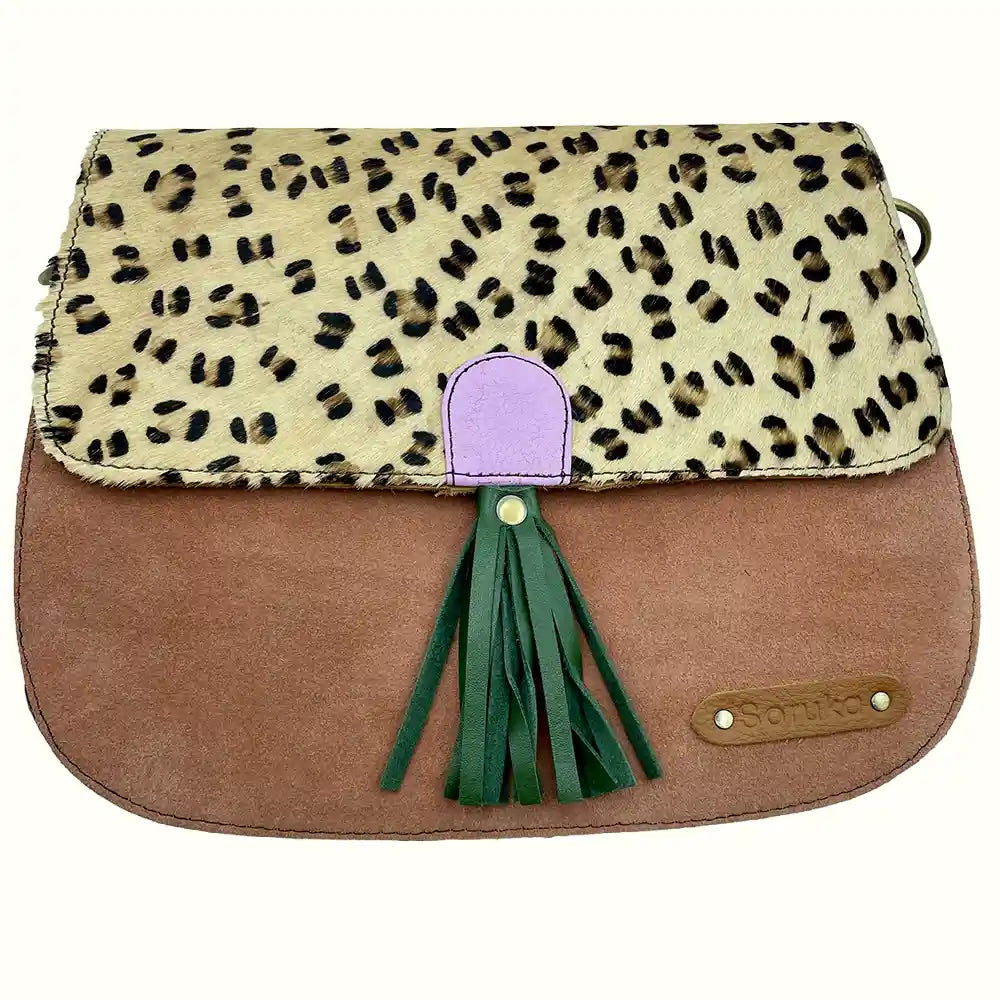 Borsa tabacco in pelle scamosciata riciclata