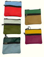 Borsellini Portamonete in pelle con doppia zip