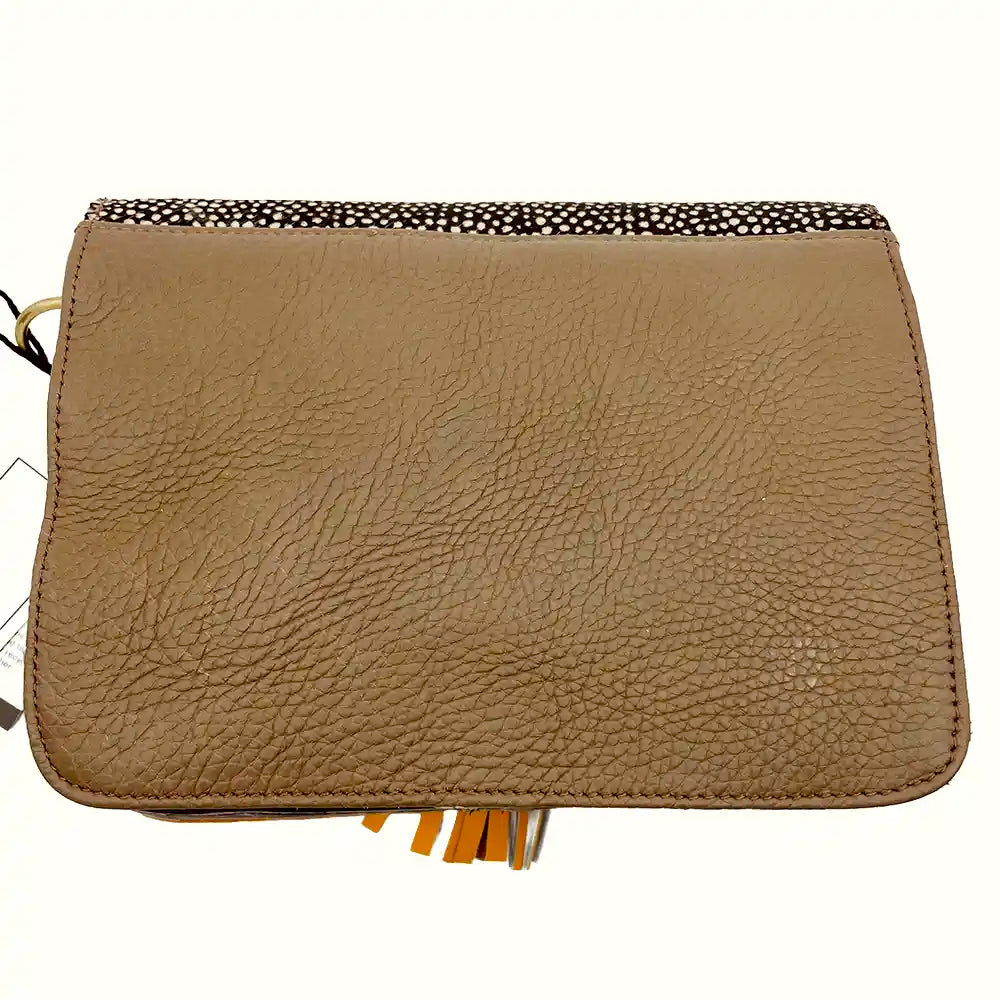 Borsetta arancione in pelle scamosciata