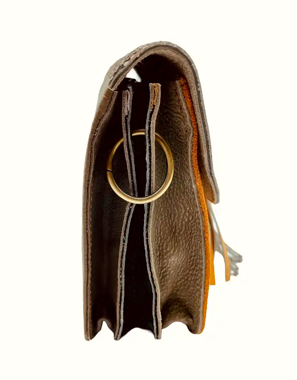 Borsetta arancione in pelle scamosciata