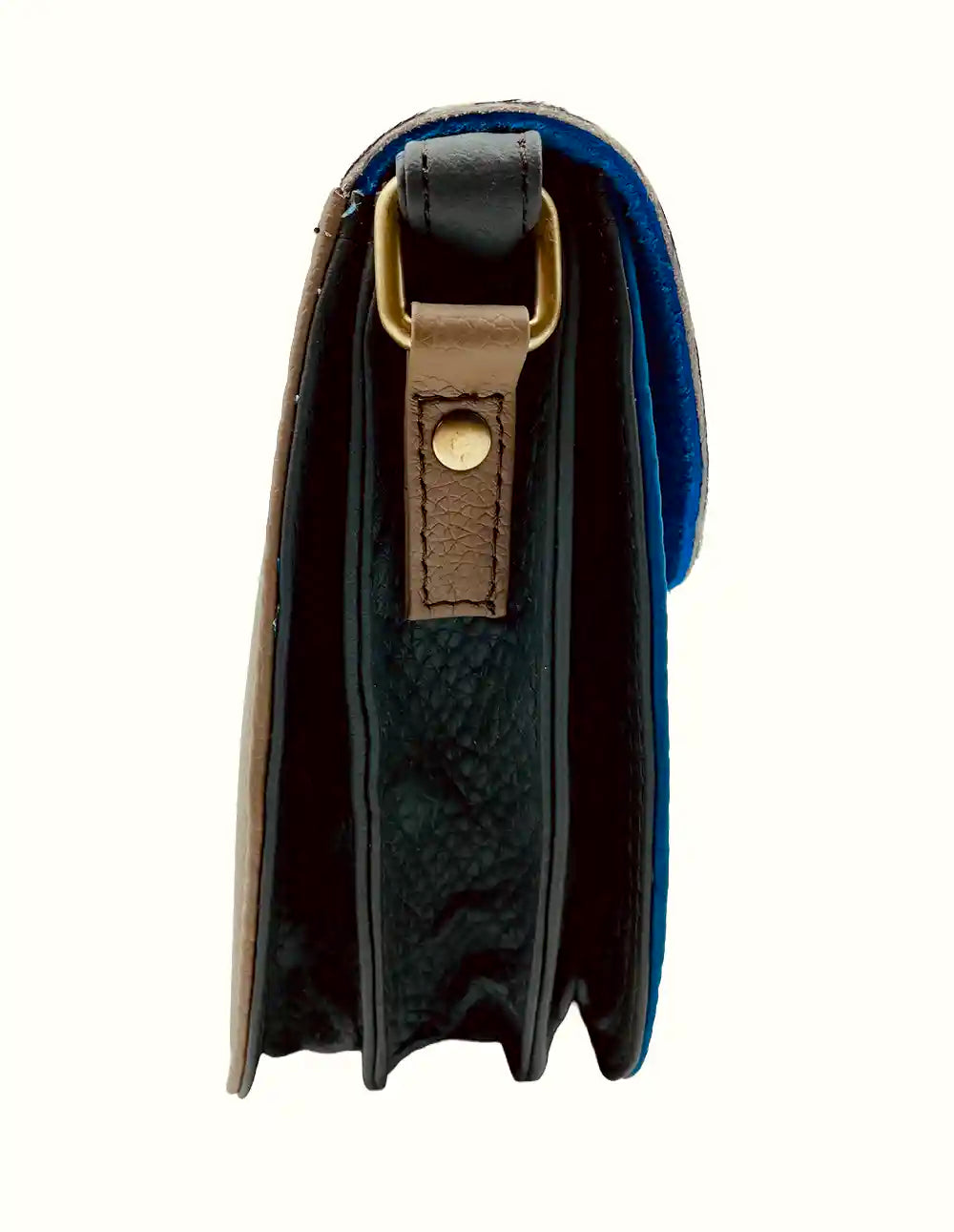 Borsetta donna piccola in pelle riciclata liscia con tracolla