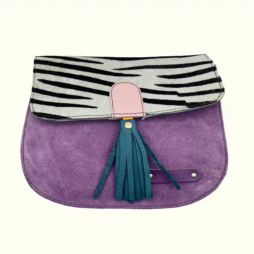 Borsetta Scamosciata con Tracolla lilla