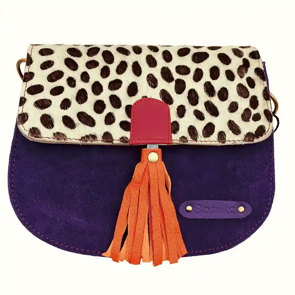 Borsetta in pelle scamosciata con tracolla