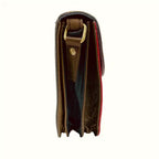 Borsetta in pelle liscia e animalier