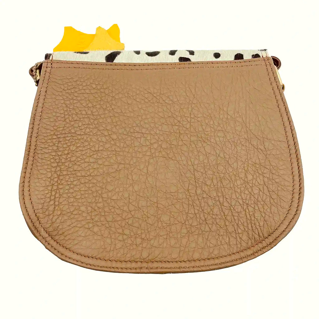 Borsetta in Pelle liscia e Cavallino Animalier