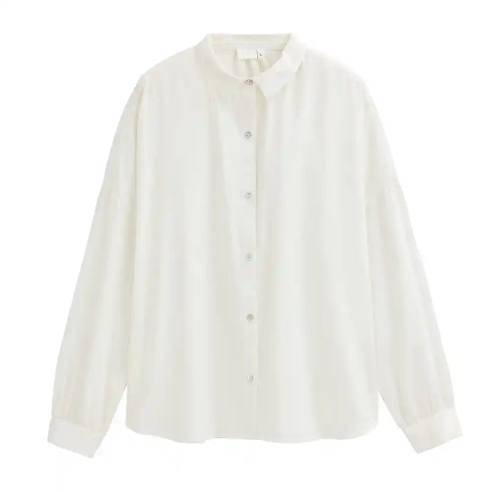 Fronte camicia bianca cotone biologico GOTS