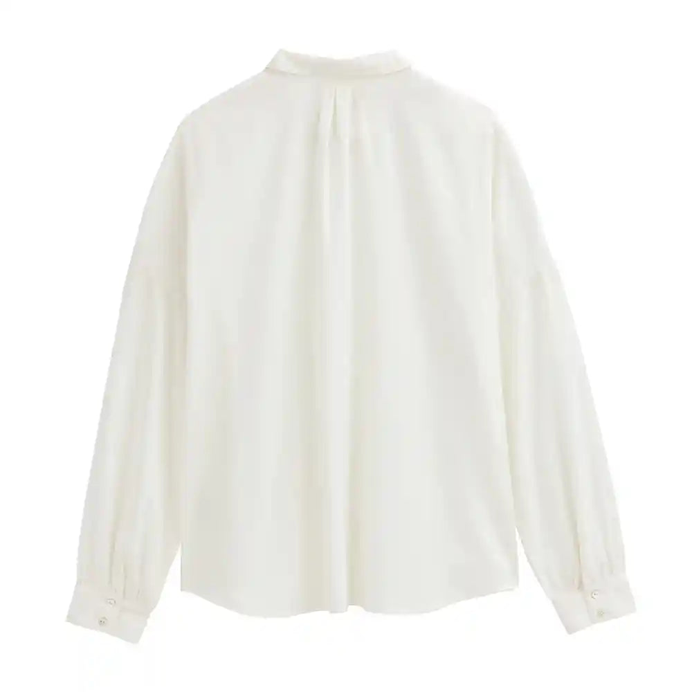 Retro camicia bianca cotone biologico GOTS