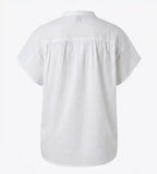 Camicia cotone jacquard bianca collo coreana