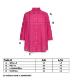 Camicia cotone fucsia over manica 3/4