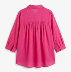 Camicia cotone fucsia over manica 3/4