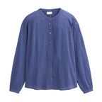 Fronte camicia indaco cotone biologico GOTS