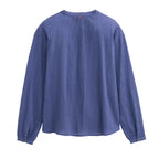 Retro camicia indaco cotone biologico GOTS