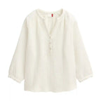 Blusa bianca in mussola di cotone biologico
