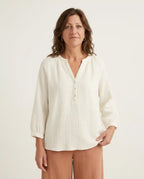 Blusa bianca in mussola di cotone biologico