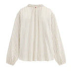 Camicia Donna in Mussola di Cotone Biologico GOTS - a Righe