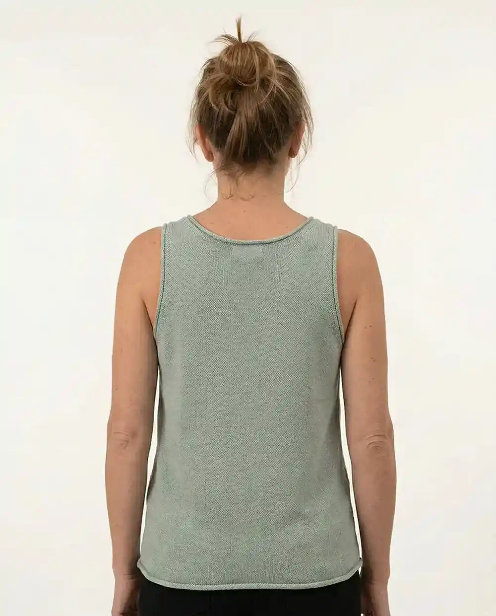 Canotta donna cotone biologico verde salvia 