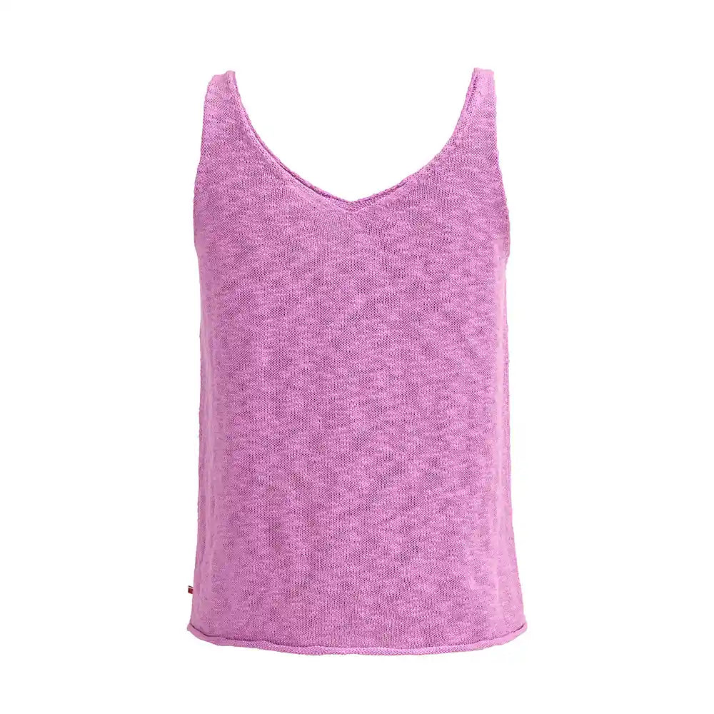 Top canotta in maglia di cotone biologico Malva